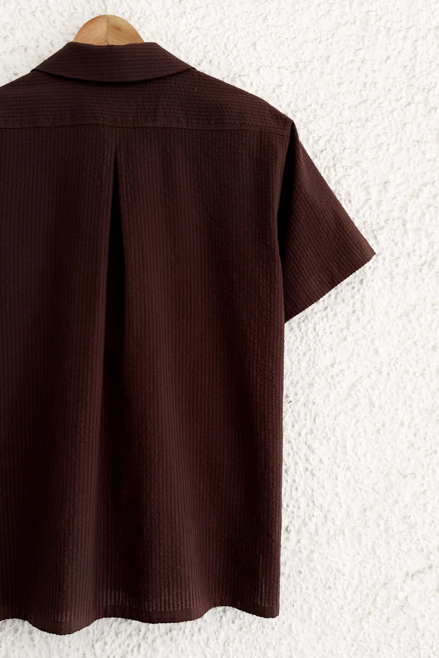 Premium Brown Embroidered Half Sleeve Casual Shirt for Men | Textured Cotton Blend Regular Fit